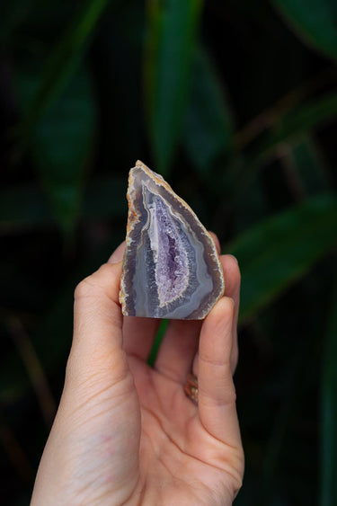 Blue Lace Agate Cave with Amethyst Druzy